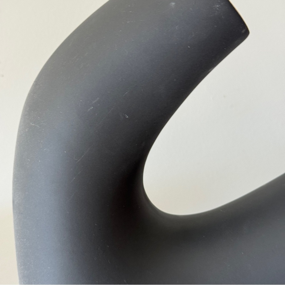 H&M Home large stoneware vase modern shelf decor cb2 irregular art arch rh - Picture 7 of 8